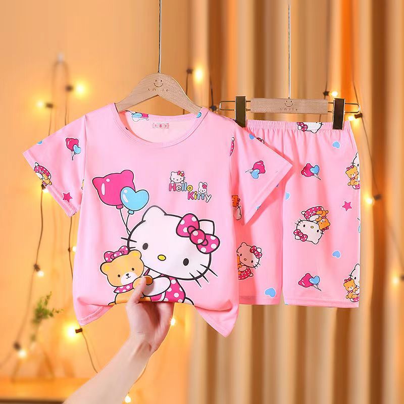 D-baby kids，girls or boys, pajamas, home clothes, lovely comfortable top + shorts suit