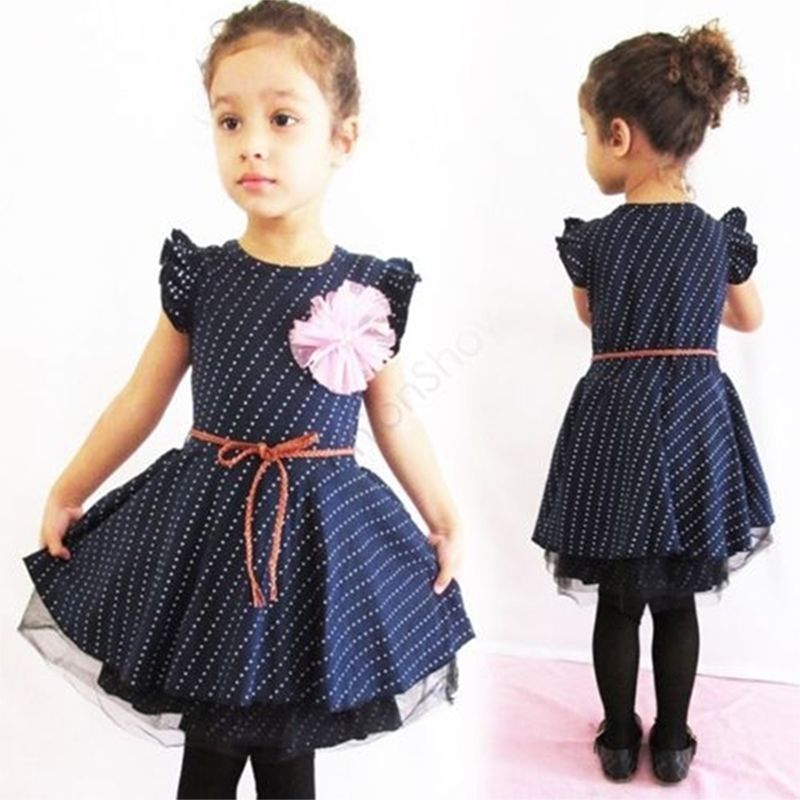 D-baby 1PC Lovely Baby Kids Girl Love Print Shortsleeve Dress Girls Dress