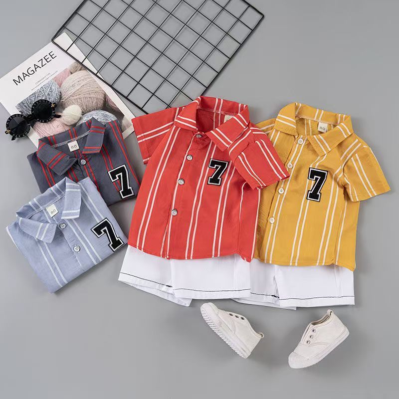 D-baby 2PCS Kids Boys Clothing Set Toddler Outfit T-Shirt+Shorts Summer Clothing Set