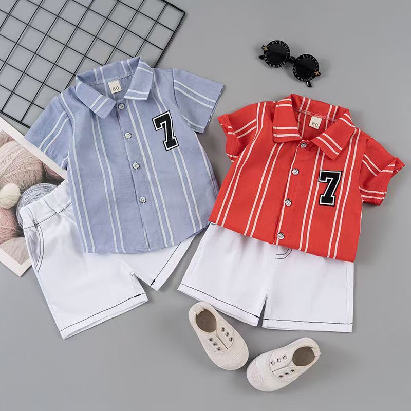 D-baby 2PCS Kids Boys Clothing Set Toddler Outfit T-Shirt+Shorts Summer Clothing Set
