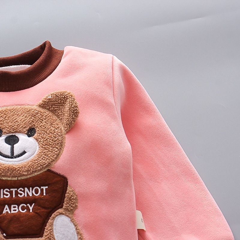 Autumn Kids Thickening Winter Suit Kids Hooded Vest+Sweater+Pants 3 Pcs Children Girls Clothes Set