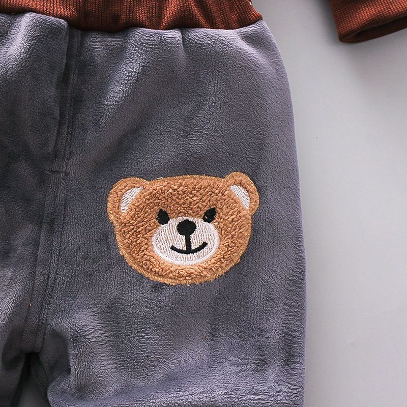 Autumn Kids Thickening Winter Suit Kids Hooded Vest+Sweater+Pants 3 Pcs Children Girls Clothes Set