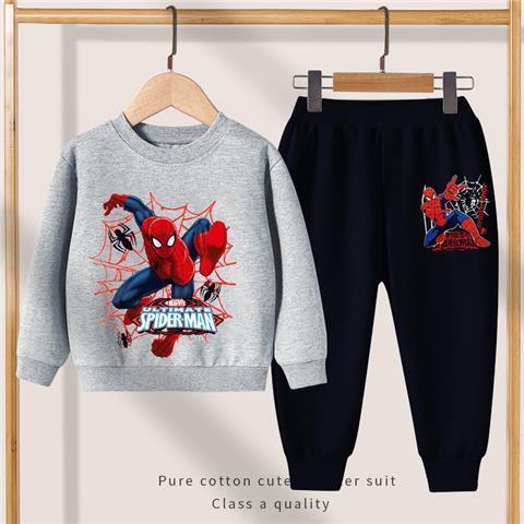D-baby 2 Pcs 2-10Y Boys Clothes Set Cartoon Spider-Man, Paw Patrol Top and Trousers Kids autumn Wear
