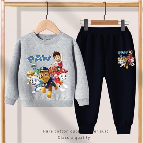 D-baby 2 Pcs 2-10Y Boys Clothes Set Cartoon Spider-Man, Paw Patrol Top and Trousers Kids autumn Wear