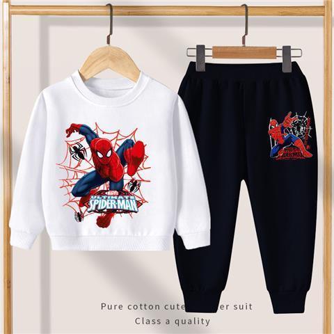 D-baby 2 Pcs 2-10Y Boys Clothes Set Cartoon Spider-Man, Paw Patrol Top and Trousers Kids autumn Wear