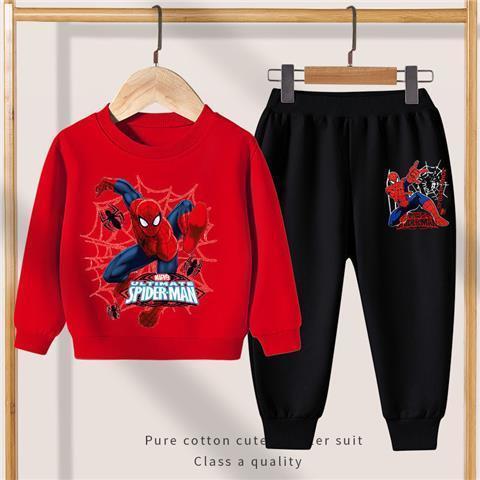 D-baby 2 Pcs 2-10Y Boys Clothes Set Cartoon Spider-Man, Paw Patrol Top and Trousers Kids autumn Wear
