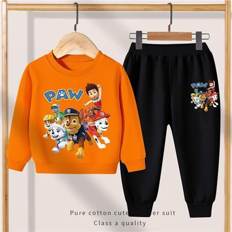 D-baby 2 Pcs 2-10Y Boys Clothes Set Cartoon Spider-Man, Paw Patrol Top and Trousers Kids autumn Wear