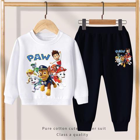 D-baby 2 Pcs 2-10Y Boys Clothes Set Cartoon Spider-Man, Paw Patrol Top and Trousers Kids autumn Wear