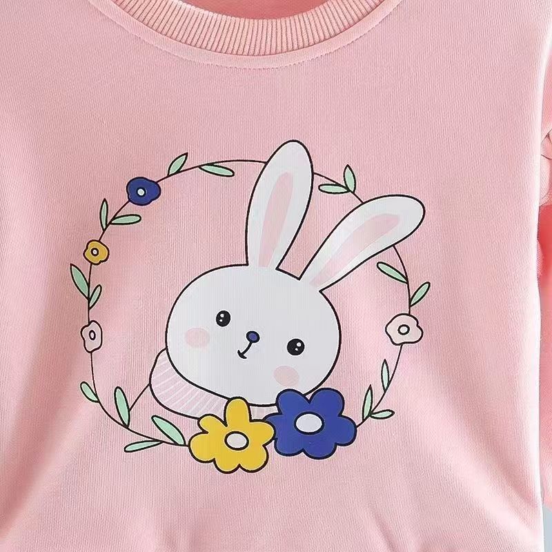 D-baby Autumn Fashion Baby Girl Clothing Set Cute Suit 2PCS Kids Flowers Butterfly Print Top + Pants