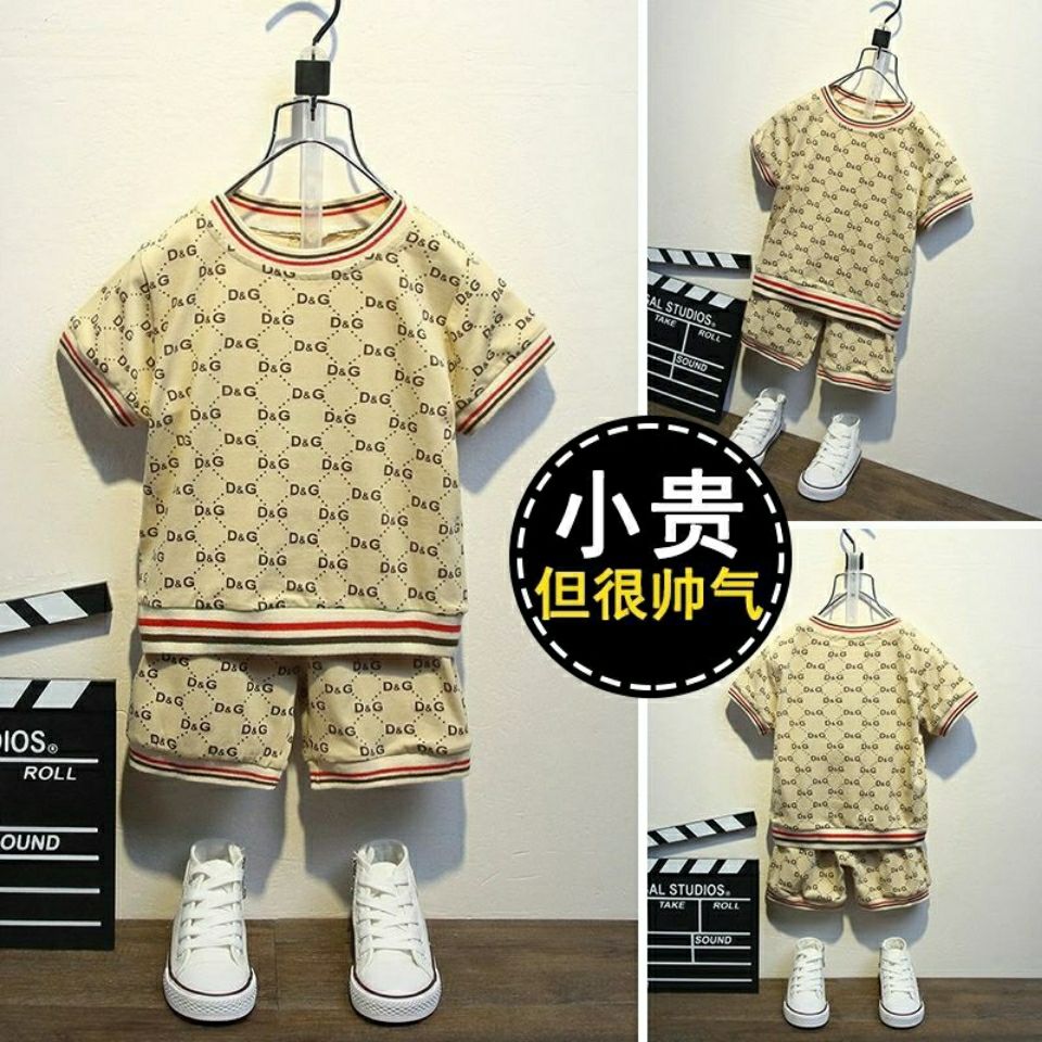 D-baby 1-6y 2PCS Hot Children Suit, Kids Cotton Top + Pants Suit Big Boy Fashion Suit