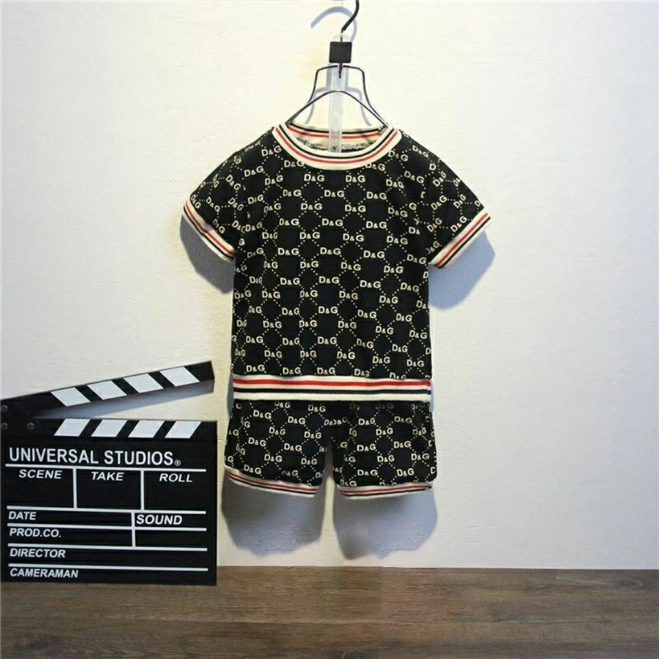 D-baby 1-6y 2PCS Hot Children Suit, Kids Cotton Top + Pants Suit Big Boy Fashion Suit