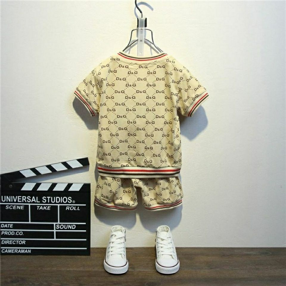 D-baby 1-6y 2PCS Hot Children Suit, Kids Cotton Top + Pants Suit Big Boy Fashion Suit