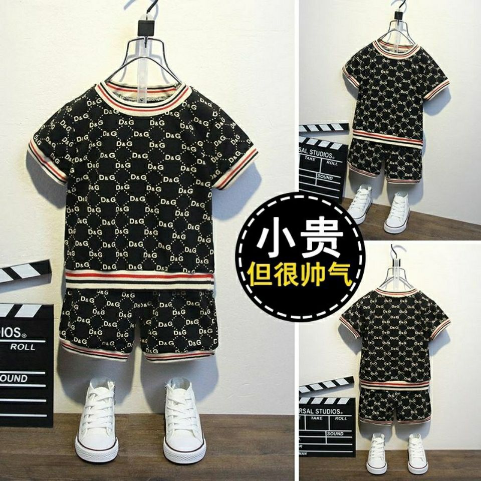 D-baby 1-6y 2PCS Hot Children Suit, Kids Cotton Top + Pants Suit Big Boy Fashion Suit