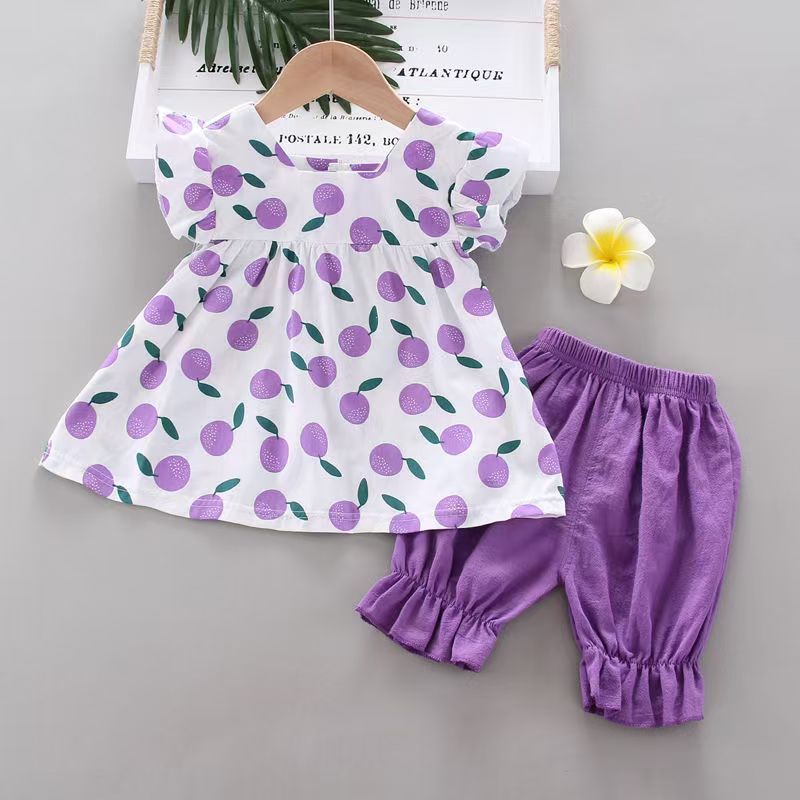 D-baby 2PCS Baby Clothes Baby Girls 0-4years old Lollipop Bow Tie Top +shorts suit