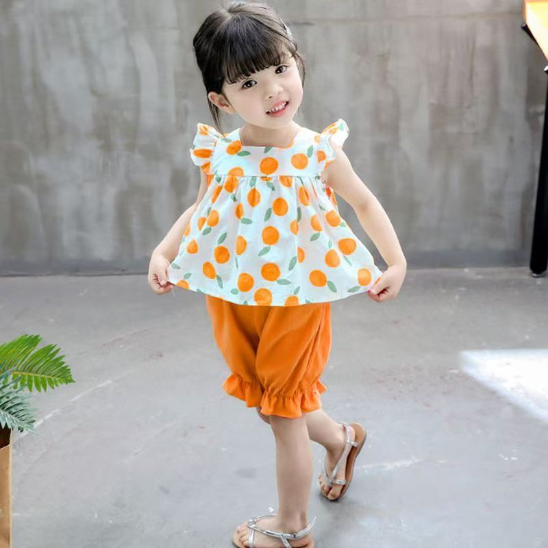 D-baby 2PCS Baby Clothes Baby Girls 0-4years old Lollipop Bow Tie Top +shorts suit