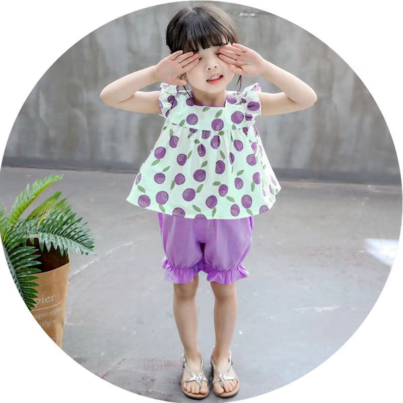 D-baby 2PCS Baby Clothes Baby Girls 0-4years old Lollipop Bow Tie Top +shorts suit