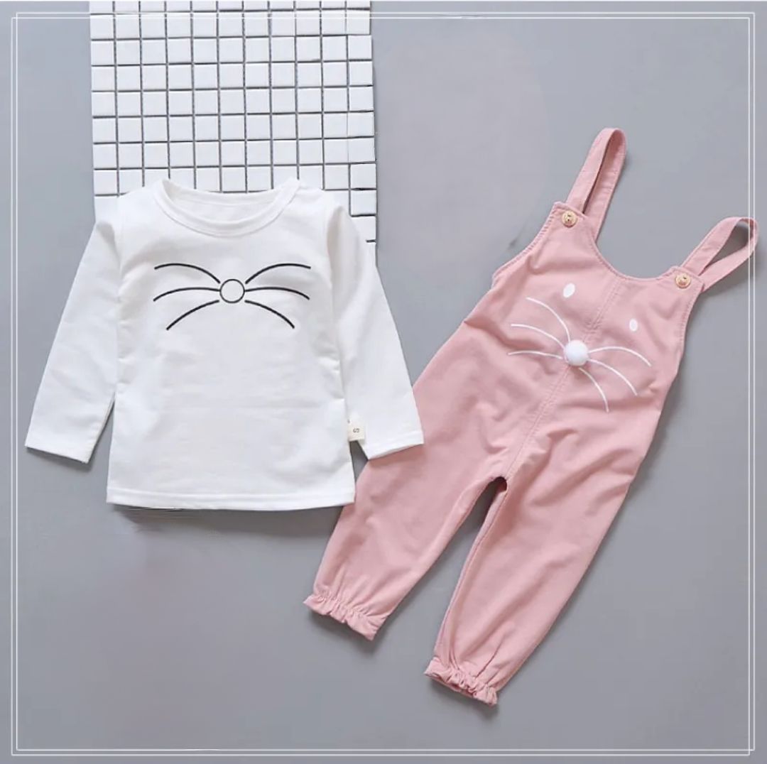 D-baby 0-4y Autumn Kids Hoodied Jacket+Pants 2 Pcs Children Sport Suits Girls Clothes Set