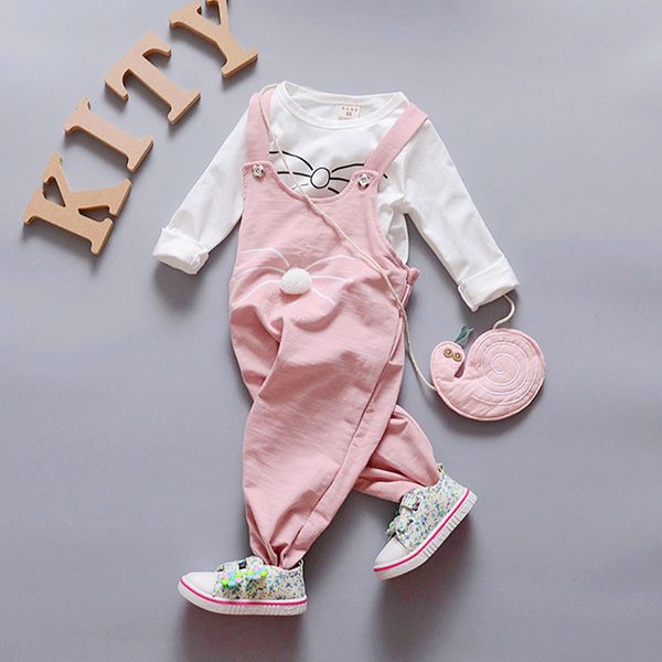 D-baby 0-4y Autumn Kids Hoodied Jacket+Pants 2 Pcs Children Sport Suits Girls Clothes Set