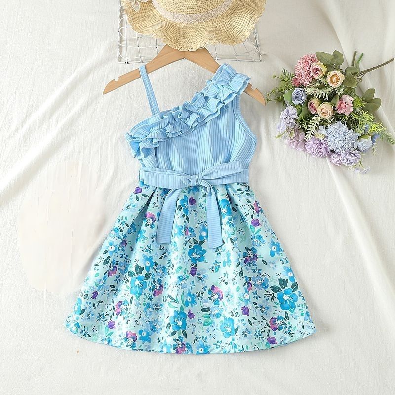 D-baby 1-10y Girl elegant flower princess dress kids wedding dress party dress performance clothes