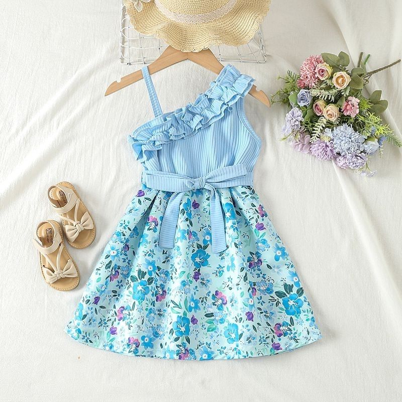 D-baby 1-10y Girl elegant flower princess dress kids wedding dress party dress performance clothes