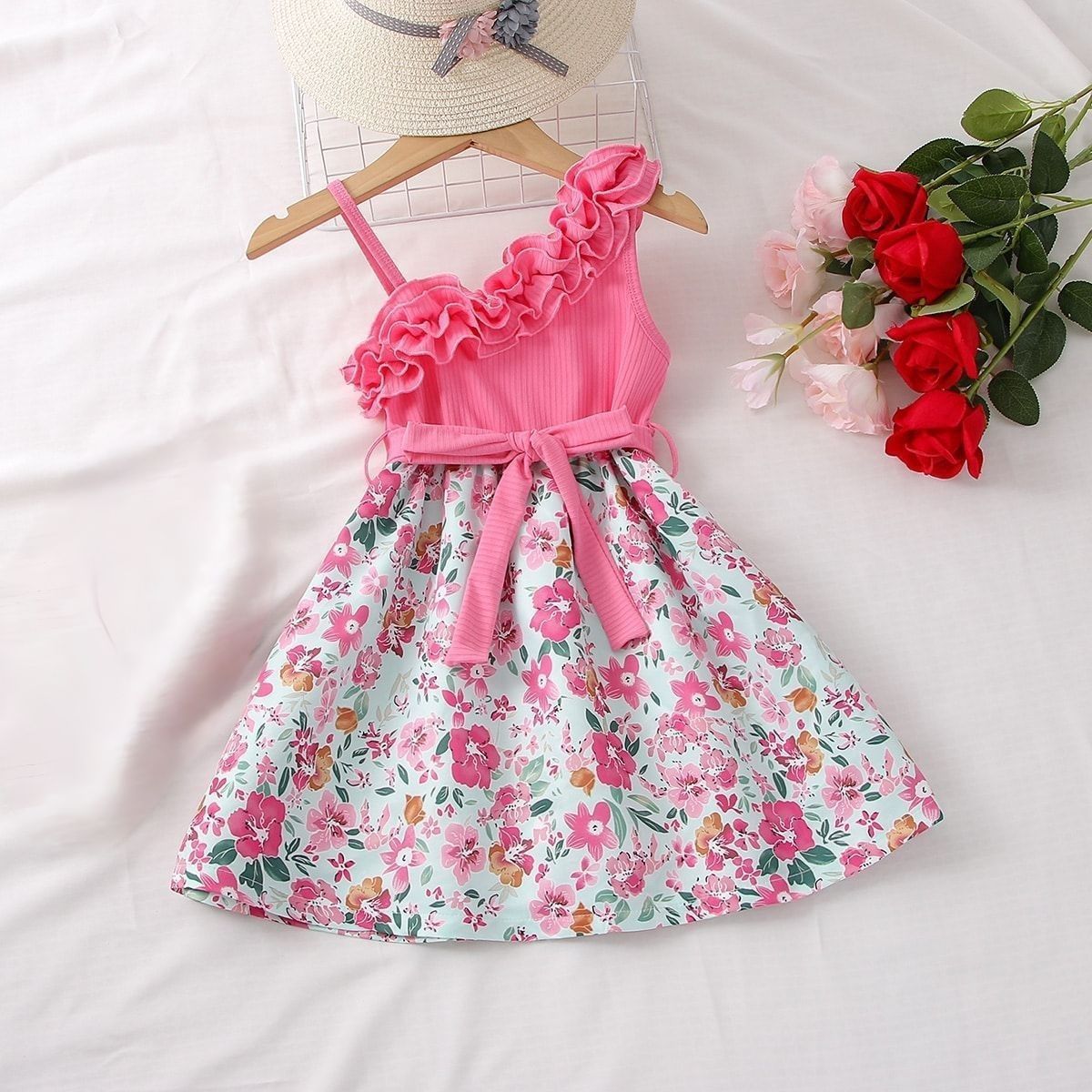 D-baby 1-10y Girl elegant flower princess dress kids wedding dress party dress performance clothes