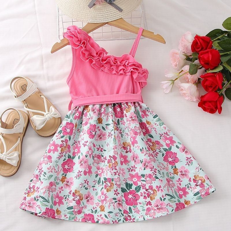 D-baby 1-10y Girl elegant flower princess dress kids wedding dress party dress performance clothes