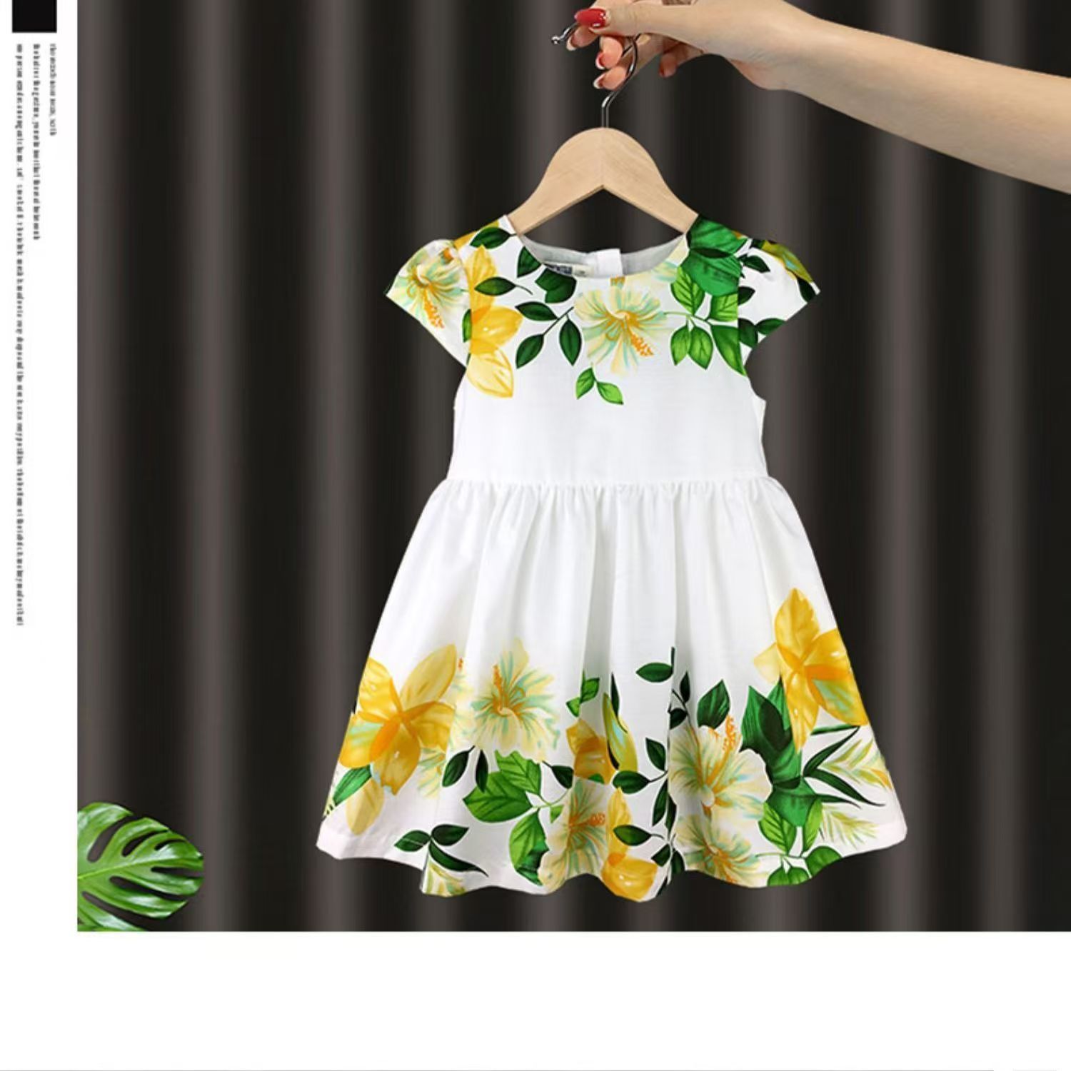 D-baby Girls Summer New Print Sleeveless Suspender Dress Girls Bohemian Style Backless Dresses