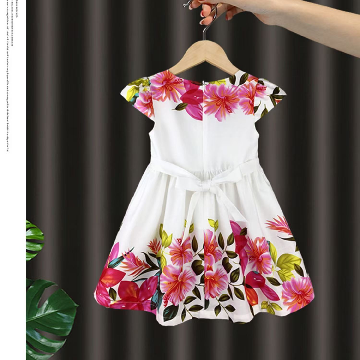 D-baby Girls Summer New Print Sleeveless Suspender Dress Girls Bohemian Style Backless Dresses