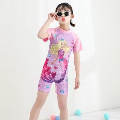 D-baby Girls Swimwear One Piece Princess Swim Clothes Girls Swimsuit