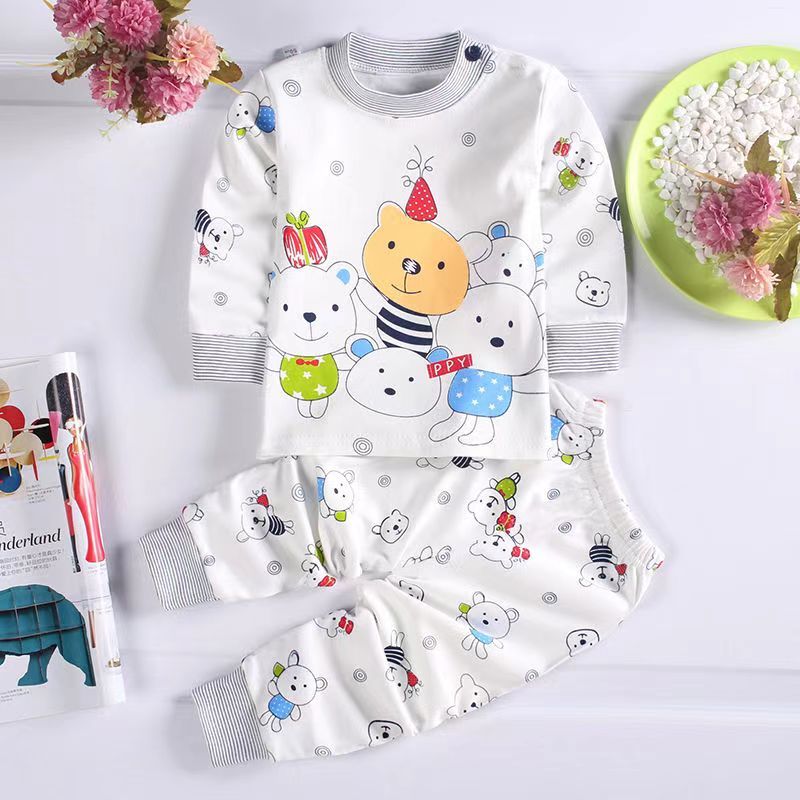 D-baby Autumn Boys Girls Clothing Pure Cotton Set Baby Outfit Top+Pants Sport Toddler Tracksuit