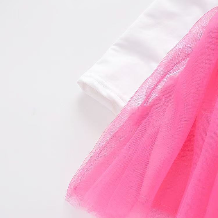 D-baby Christmas dress Children's clothing baby princess dress Girls bow lace kids birthday Party dress