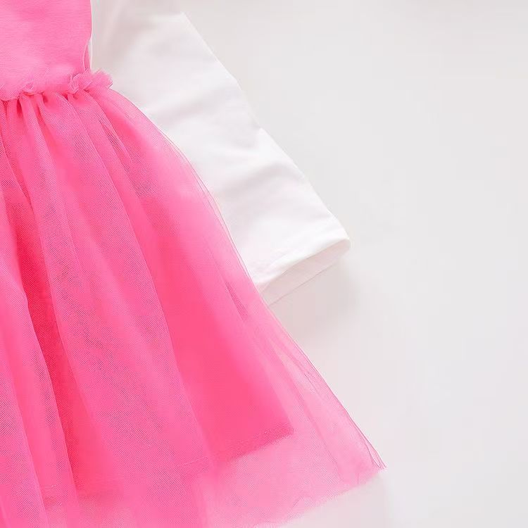 D-baby Christmas dress Children's clothing baby princess dress Girls bow lace kids birthday Party dress