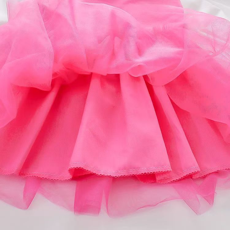 D-baby Christmas dress Children's clothing baby princess dress Girls bow lace kids birthday Party dress