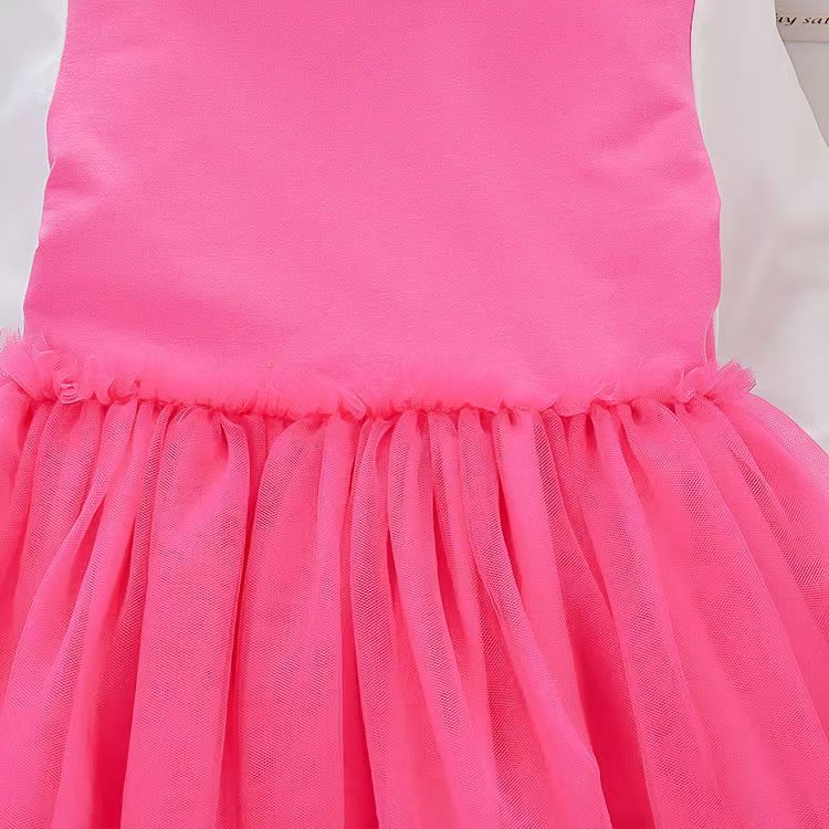 D-baby Christmas dress Children's clothing baby princess dress Girls bow lace kids birthday Party dress