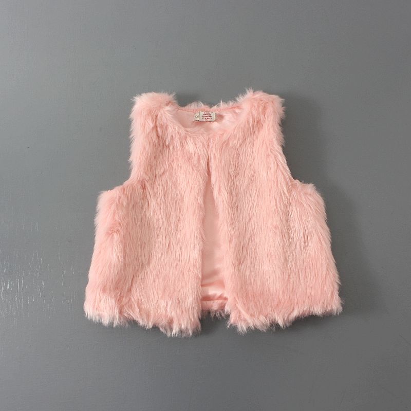 D-baby 1PC Cute Baby Girls Winter Wool Sweater Warm Fashion Vest Jacket Girl Clothes