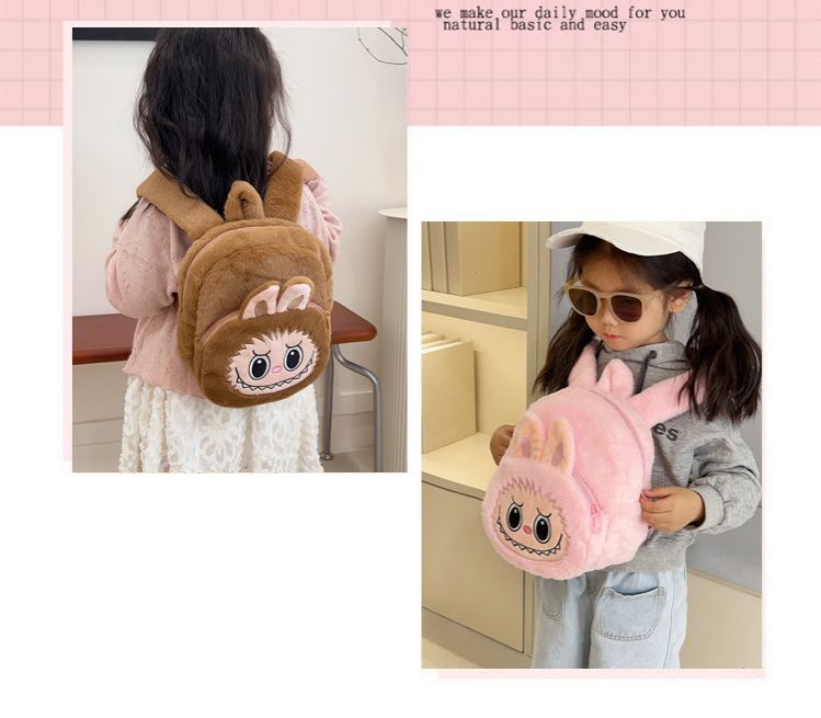 D-baby 3D Cute Cartoon labubu Design Backpack 1-3Y baby girls boys cute pop x mart School Bags Kindergarten Bag