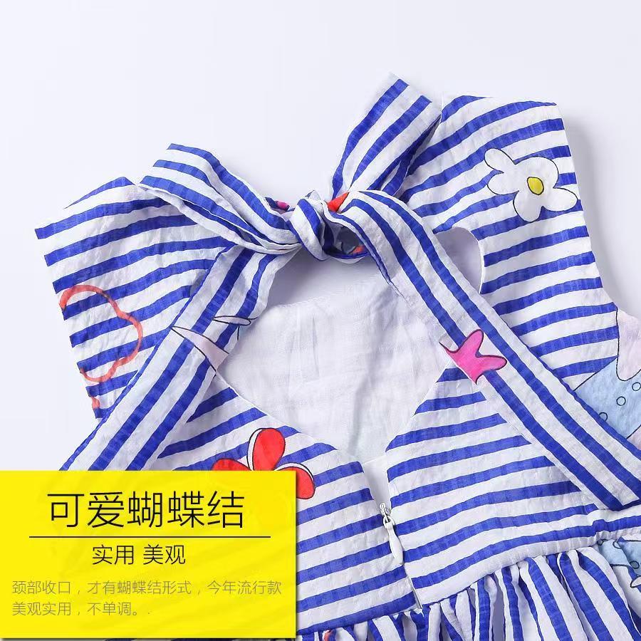 D-Baby 0-4.5Y Striped Girls Dresses Princess Dress For Birthday Party Girl Summer Dress