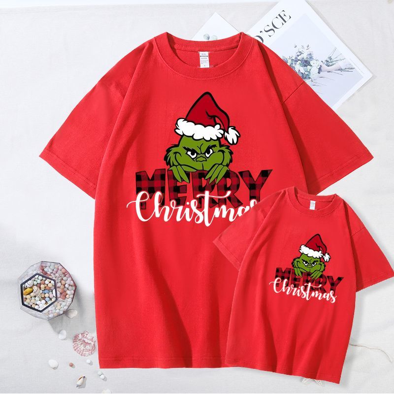 D-baby New 2024 Christmas Family T-shirt (mom / dad /kid/boy/girl) Christmas Print, Family Cotton Top