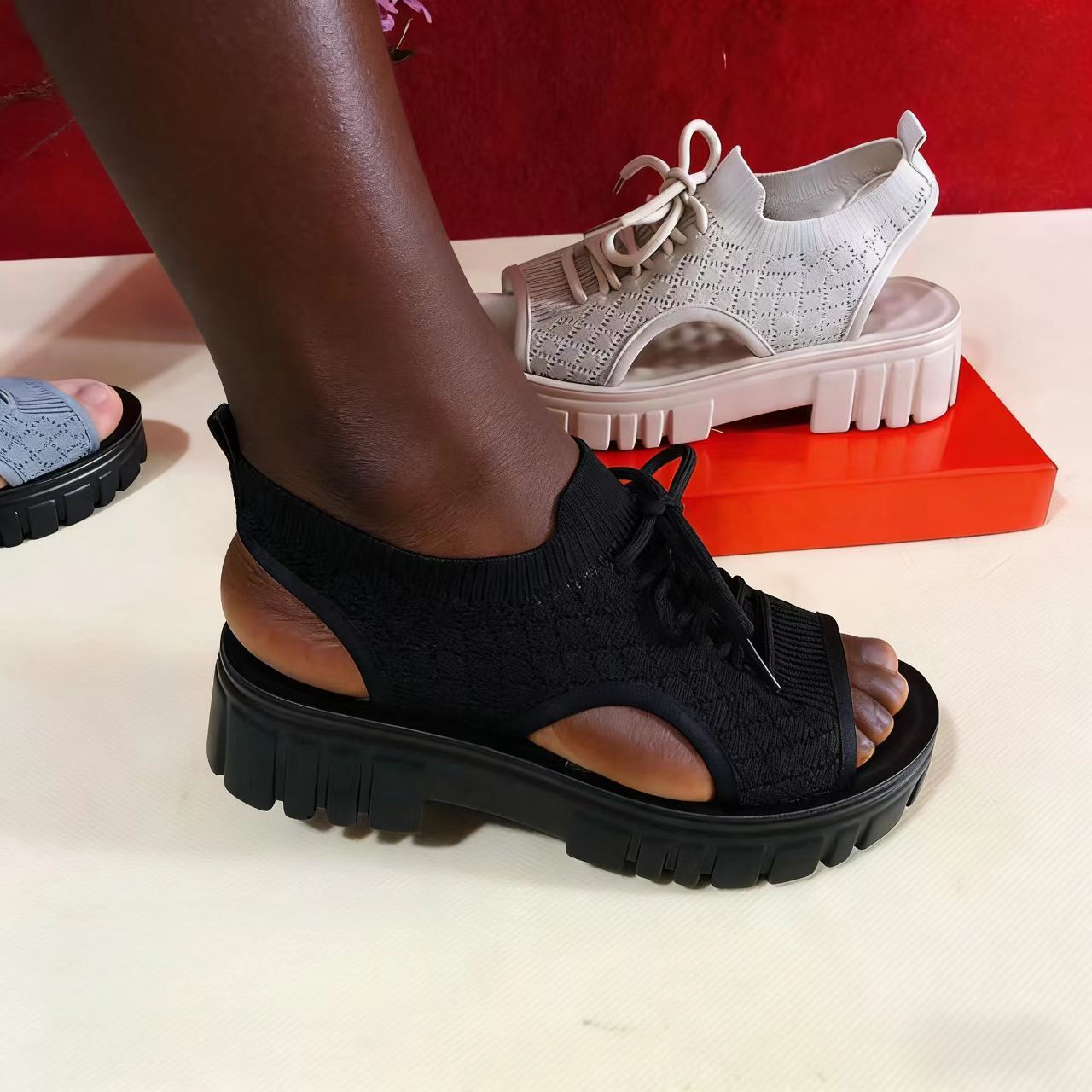 D-baby Women New Fashion Sandals Flat Open Toe Shoes Women Platform Ladies  Office Party Sandals