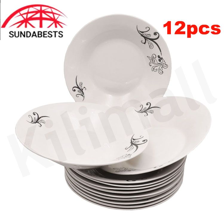 Sundabests High Quality 12 Piece 8 inch Classique Dinner Dish Plates 311011134(311011130)，311011131，