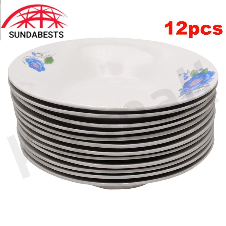 Sundabests High Quality 12 Piece 8 inch Classique Dinner Dish Plates 311011134(311011130)，311011131，