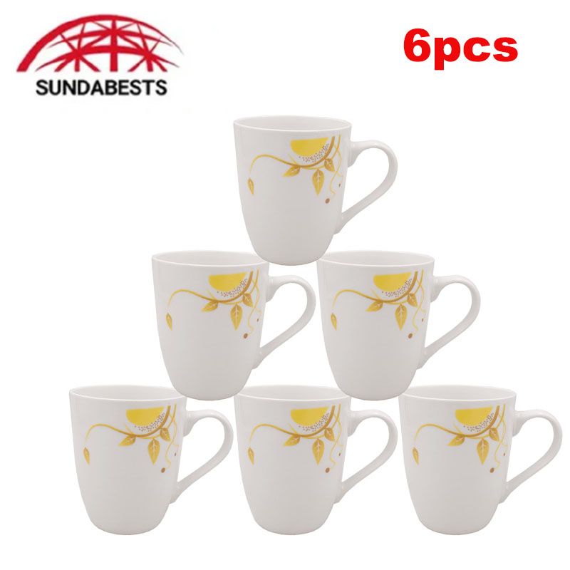 Sundabests 6pcs High Quality Tea Milk Coffee Ceramic Cups Mugs CERAMIC MUG Kitchen & Dining room appliances blue and white porcelain Special (311011382)