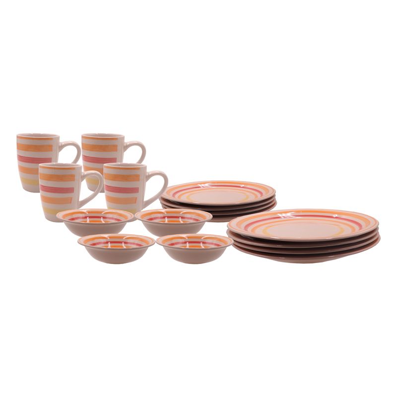 16pcs plates saucers cups and bowls set combination multifunctional set Plates Dinnerware  Dining  Entertaining Kitchen Dining（311003053）