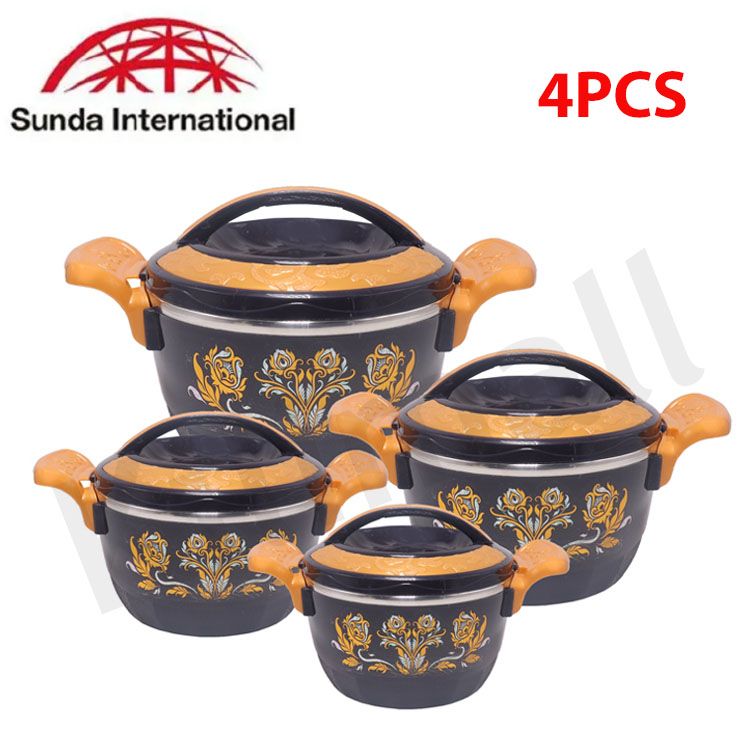 Sundabests 4pcs Lunch Box METAL Insulation FOOD CARRIER  MIX colors Travel & To-Go Food Containers kitchen (341001283)