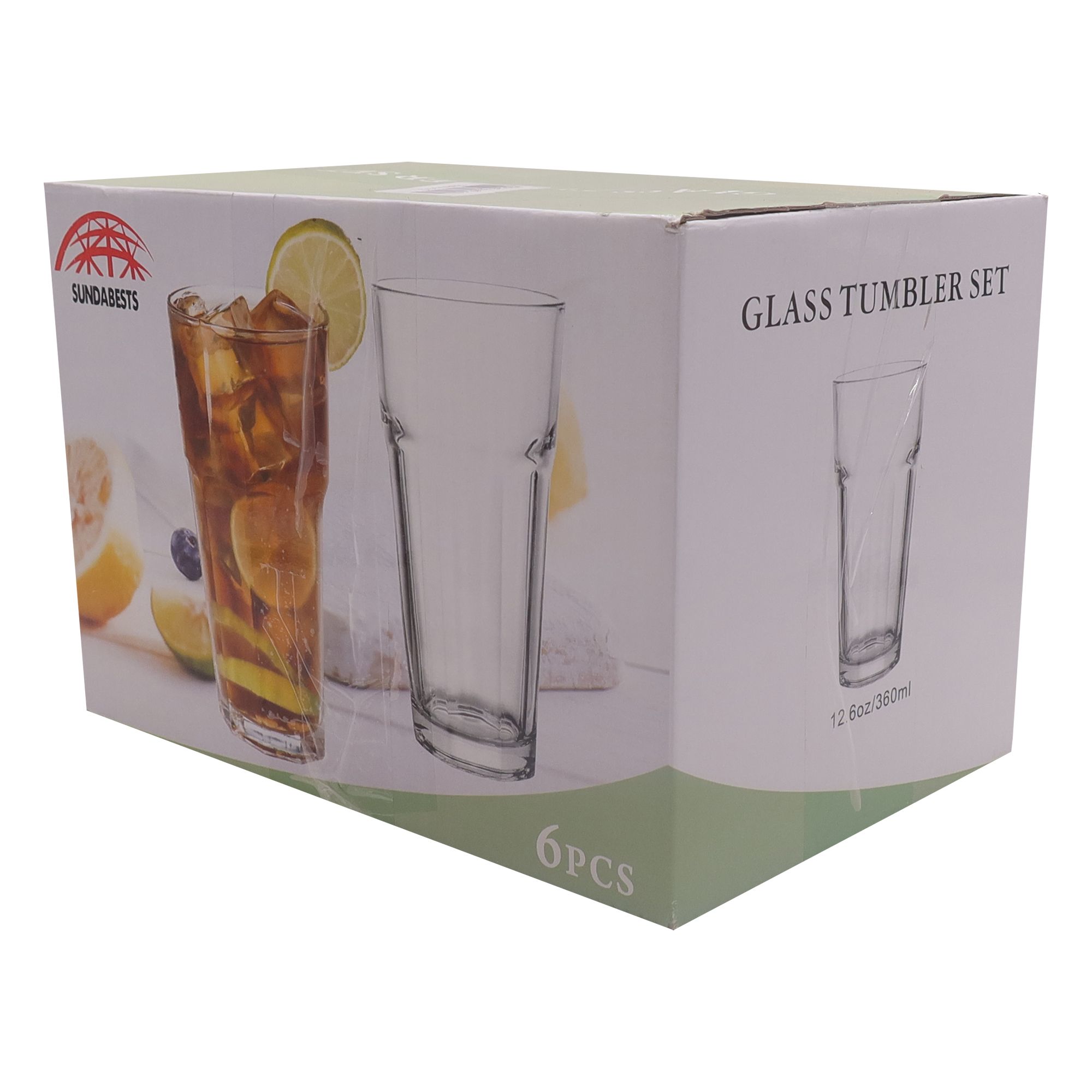 Sundabests 6pcs Cups High Quality Spiral Glass Glassware Cup Glass cup, light cup, high white material, high octagonal cup(311000026)