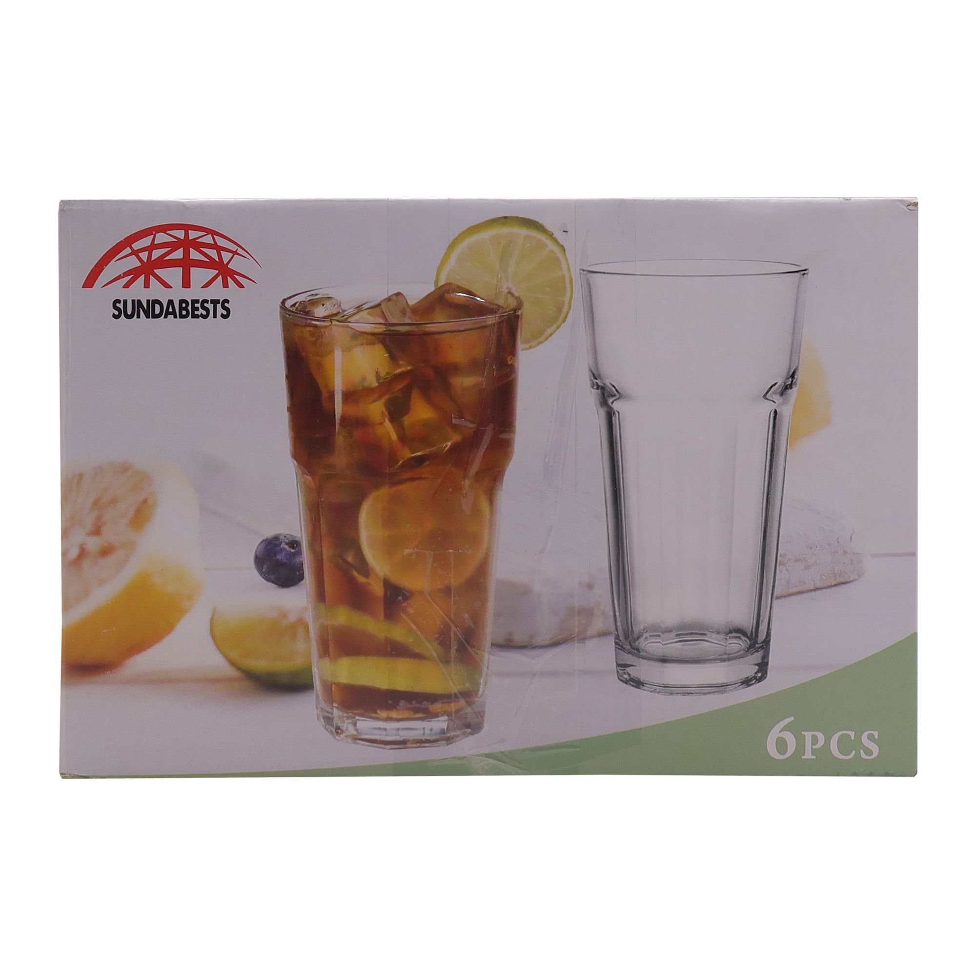 Sundabests 6pcs Cups High Quality Spiral Glass Glassware Cup Glass cup, light cup, high white material, high octagonal cup(311000026)