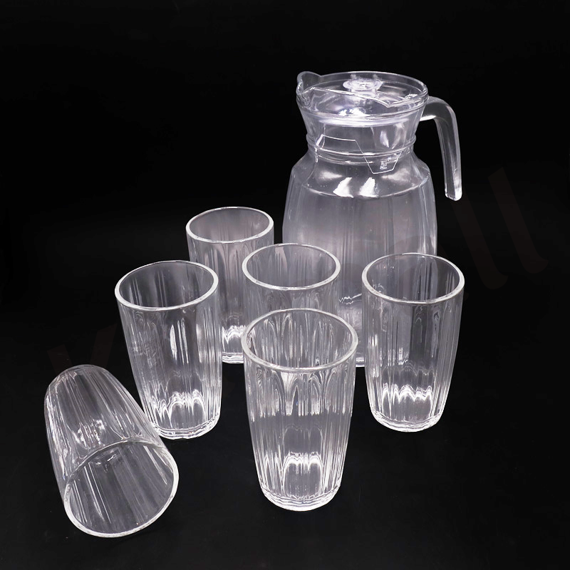 Sundabests 1pcs Drinking Beverage Glasses Cups 1 glass jug and 6 cups (311006327)