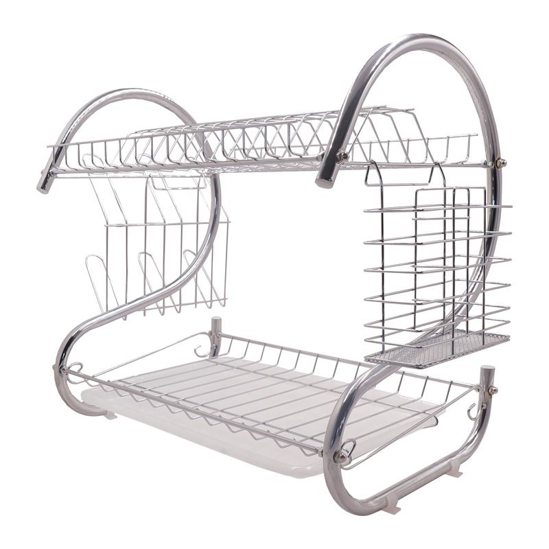 Sundabest 2-Layer Stainless Steel Dish Rack Kitchen Utensils Organizer （341001761）