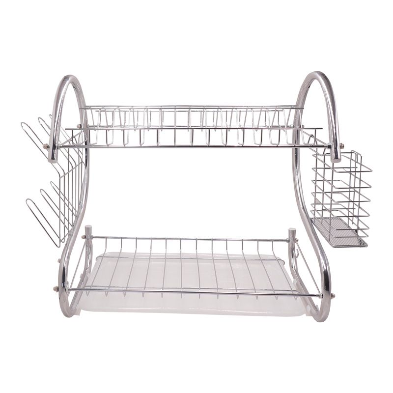Sundabest 2-Layer Stainless Steel Dish Rack Kitchen Utensils Organizer （341001761）