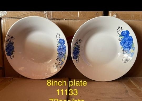 Sundabests 6 PCS 8 Inch Classique Dinner Dish Plates Ceramics Plates （311011133）